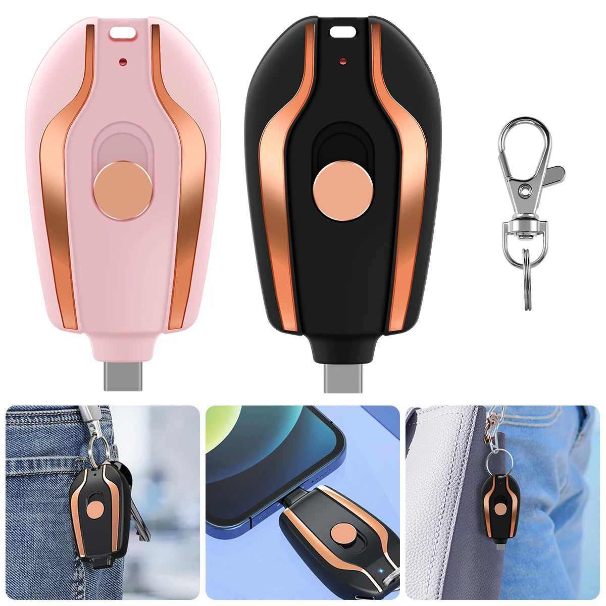 Compact Keychain Phone Charger